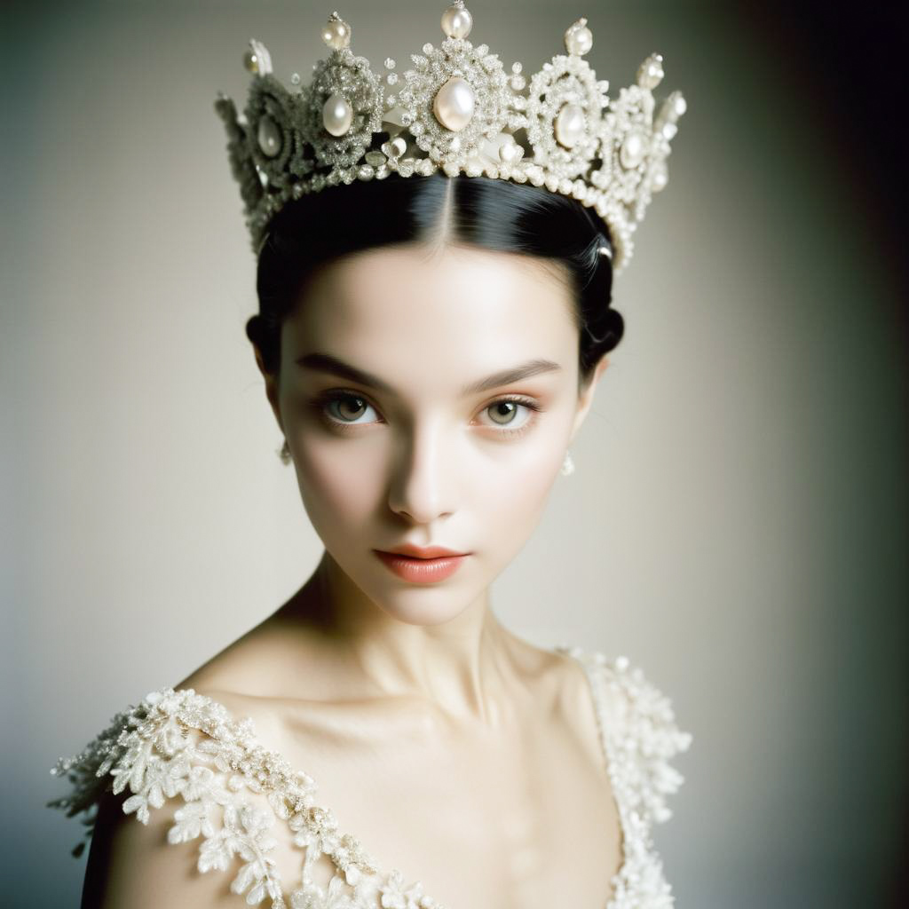 Elegant Young Woman with Crown