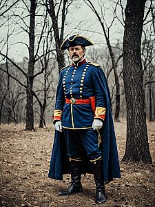 19th Century Military Man in Forest