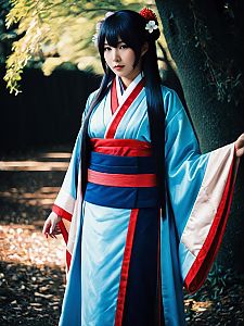 Realistic Utahime Iori Sexy Cosplay Woman in Traditional Japanese Costume