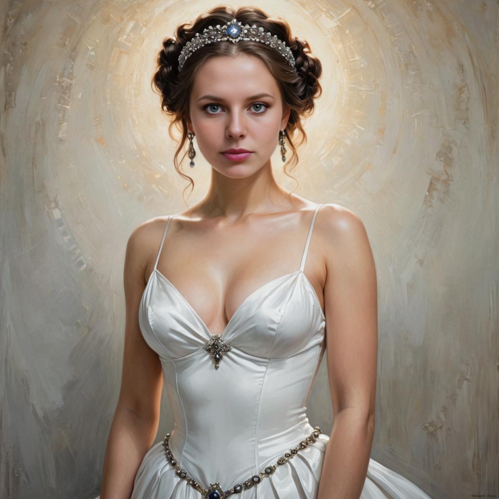 Elegant European Princess - Oil Painting