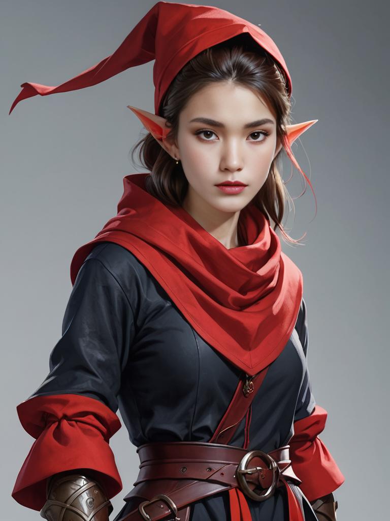 Goblin Girl Cleric with Red Scarf