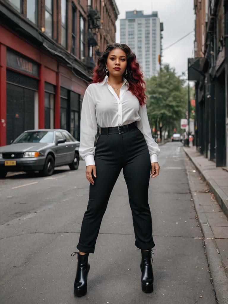 Confident Woman in Urban Setting