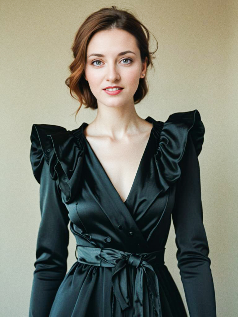 Elegant Woman in Black Dress