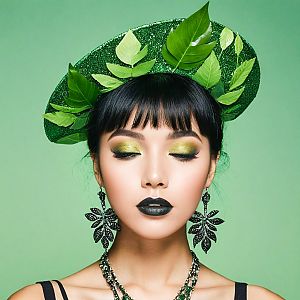 Vibrant Nature-Inspired Fashion Portrait