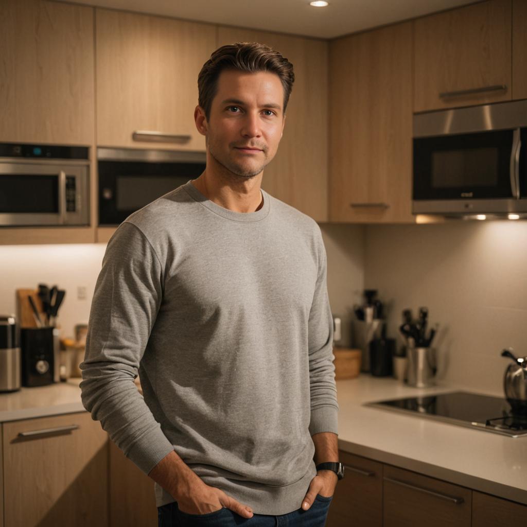 Confident Man in Modern Kitchen