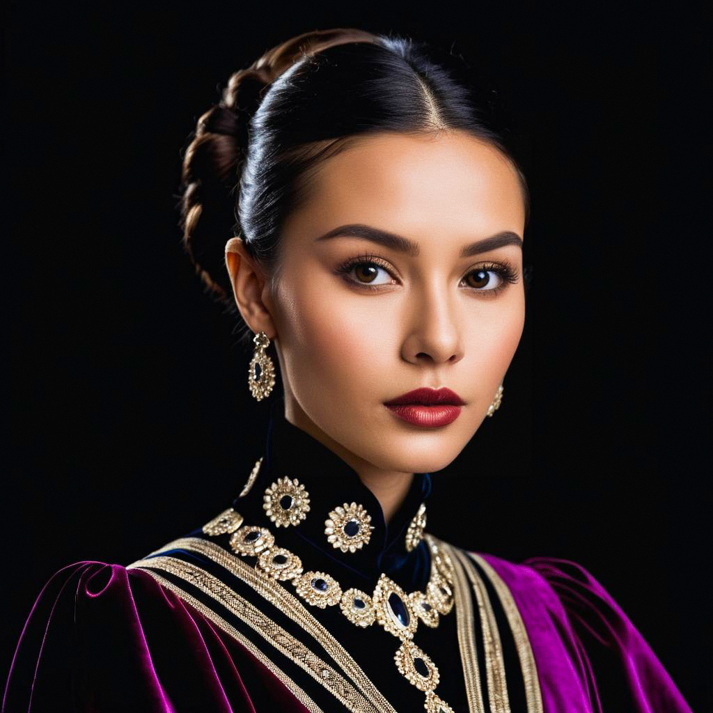 Regal Woman in Elegant Attire