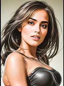 Portrait of a Young Woman with Flowing Hair