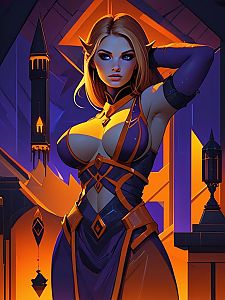 Confident Female Character in Fantasy Setting