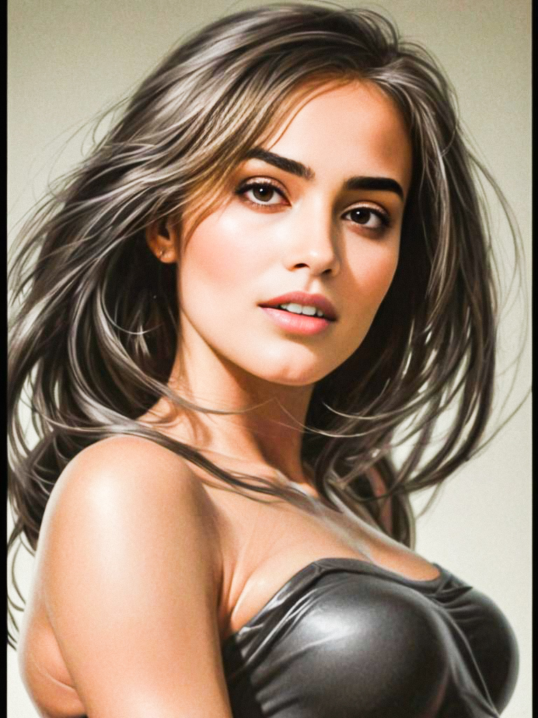 Portrait of a Young Woman with Flowing Hair