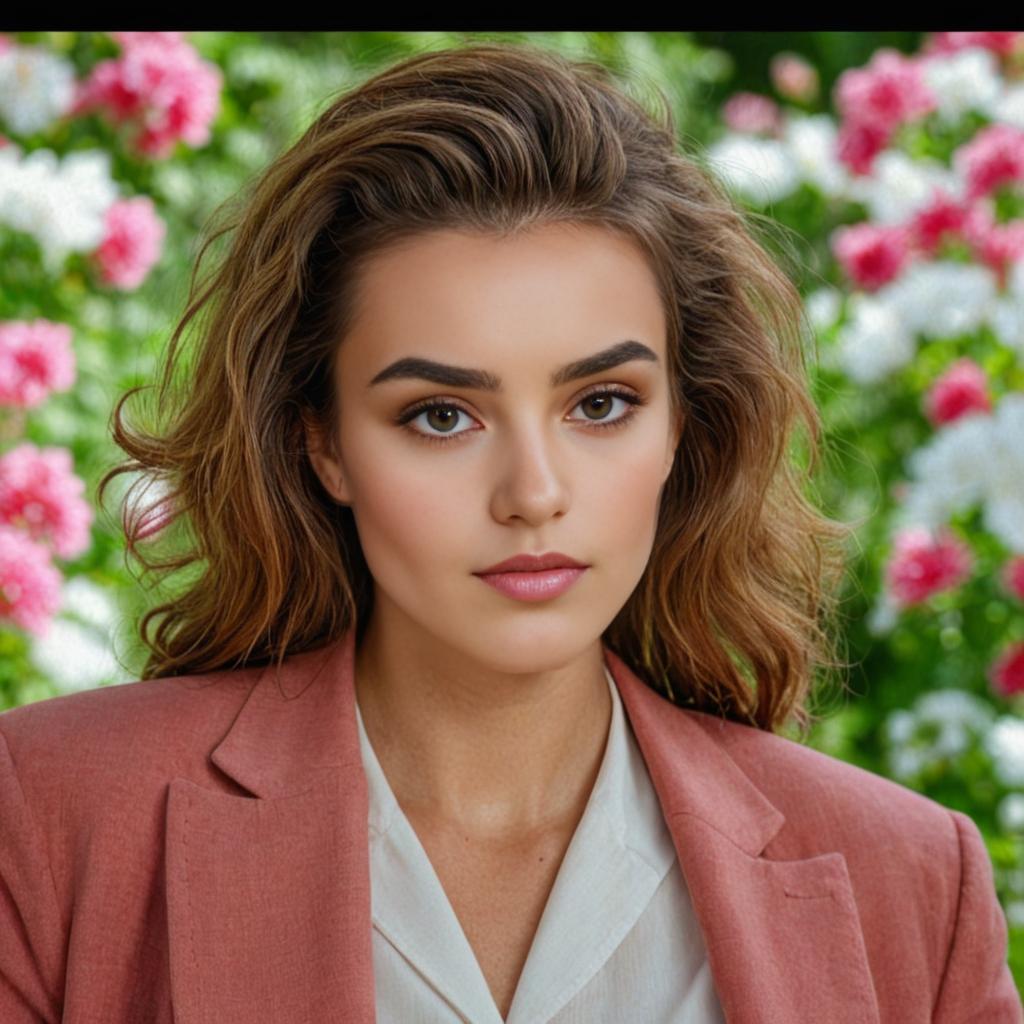 Professional woman in pink blazer and trousers