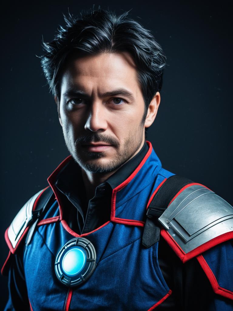 Man in Sci-Fi Cosplay Costume