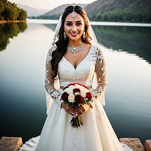 Radiant Bride by Tranquil Lake