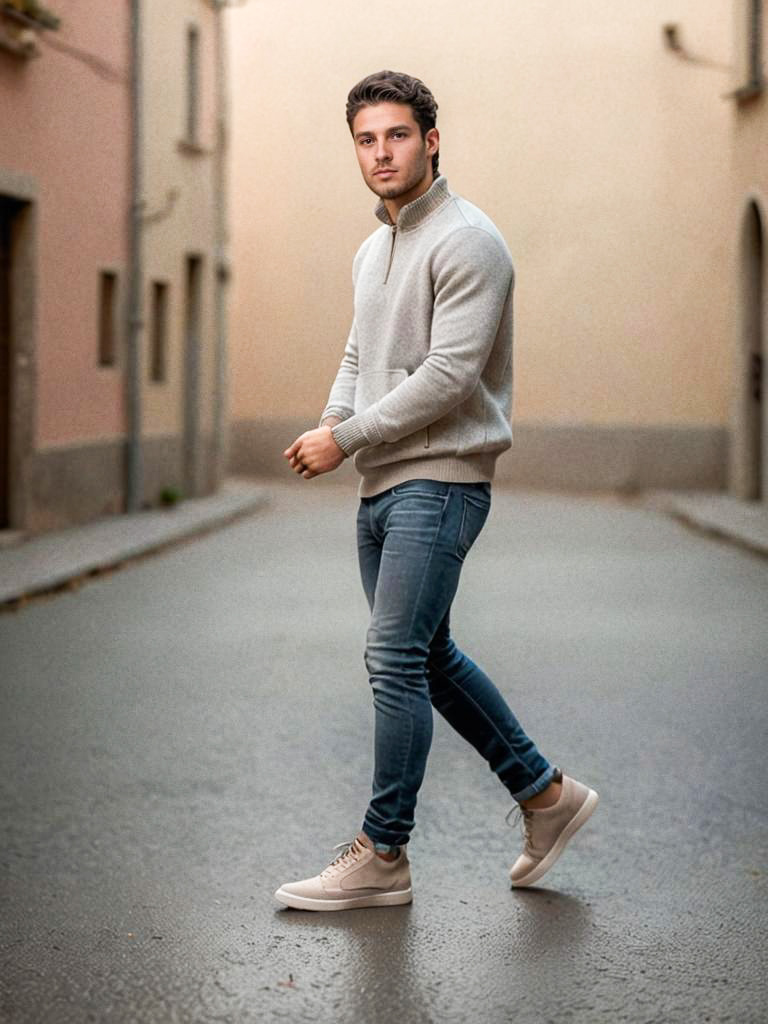 Stylish Young Man in Urban Fashion