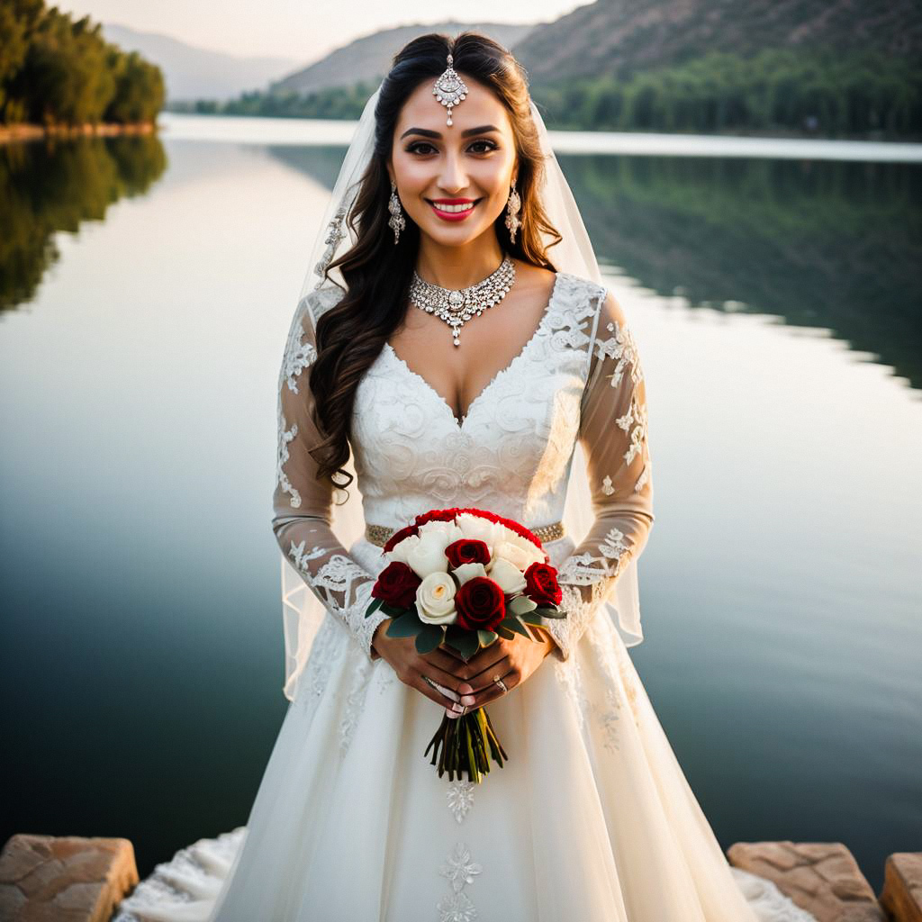 Radiant Bride by Tranquil Lake