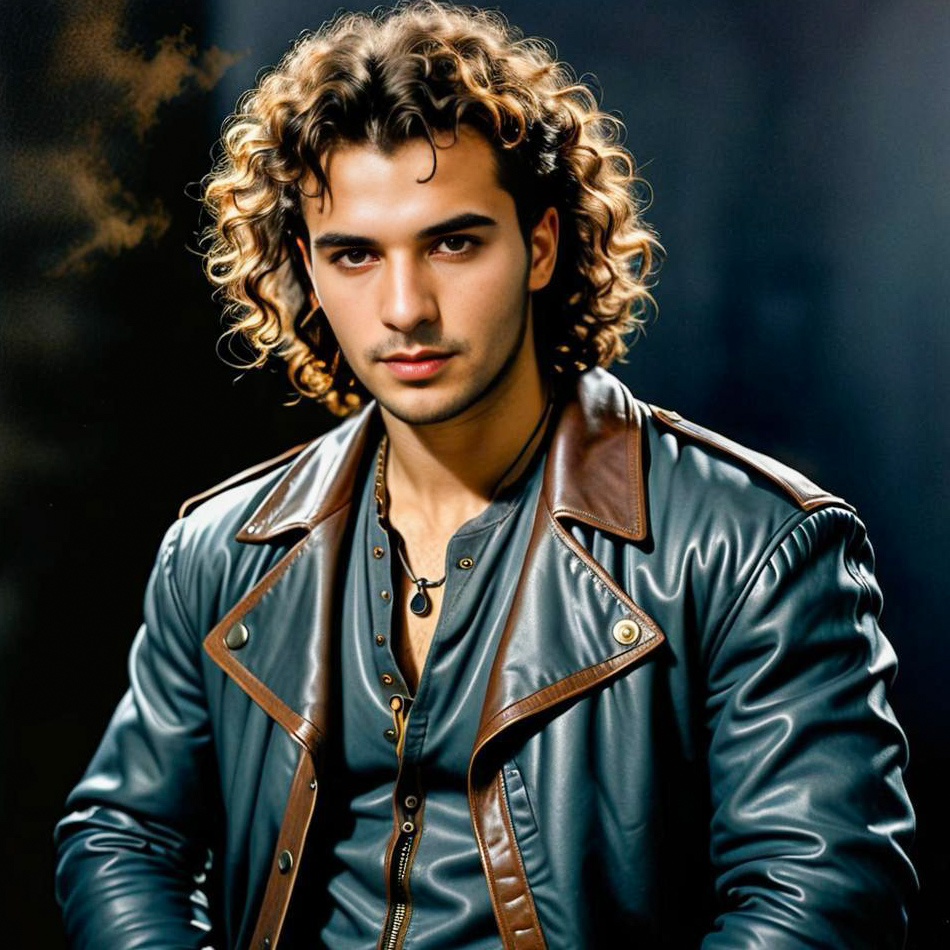 Confident Young Man in Leather Jacket