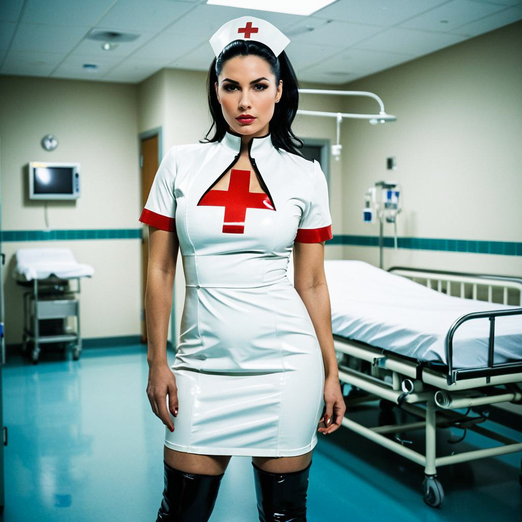 Confident Nurse in Modern Hospital Room Confident Nurse in Modern Hospital Room