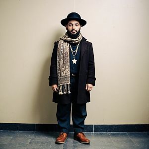 Stylish Man in Dark Coat and Hat