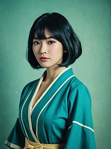 Cosplay Woman as Hiyori Komurasaki in Kimono Costume