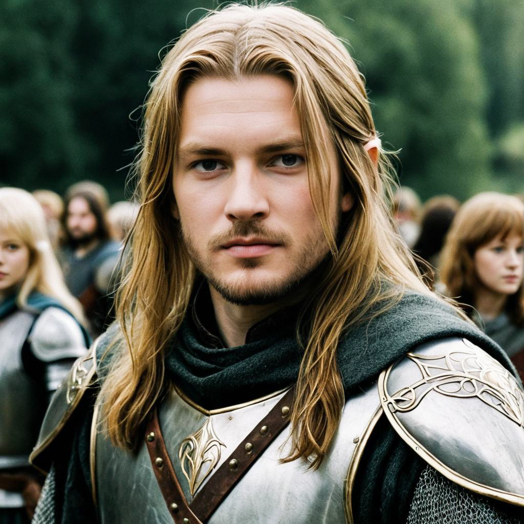 Man in Medieval Armor in Outdoor Setting Man in Medieval Armor in Outdoor Setting