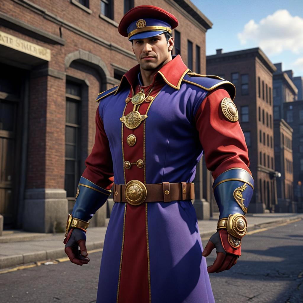 M. Bison from Street Fighter in Vibrant Outfit