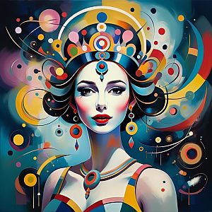 Vibrant Abstract Woman Artwork