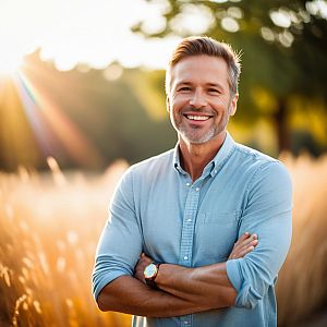 Confident Middle-Aged Man Outdoors