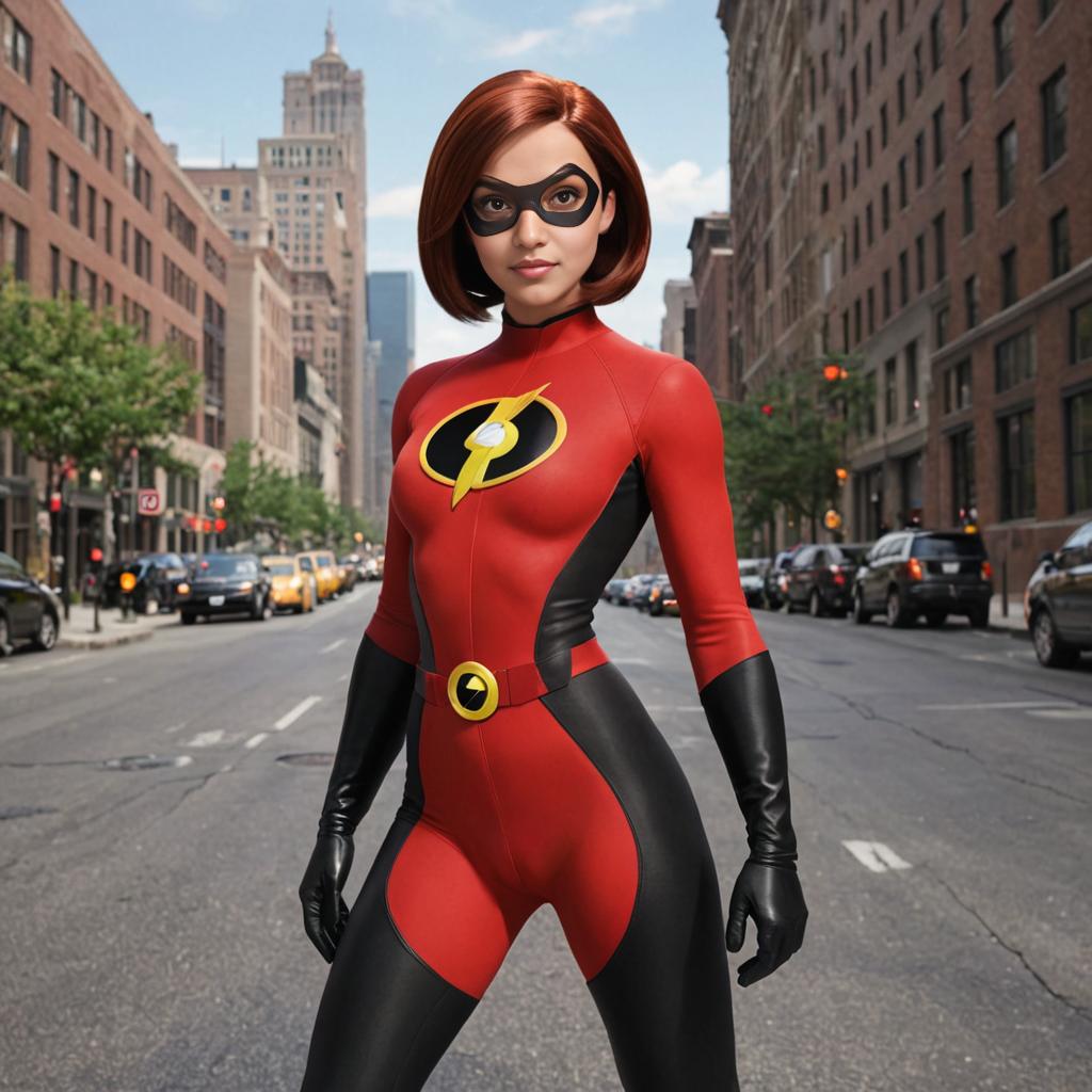 Elastigirl Cosplay on City Street