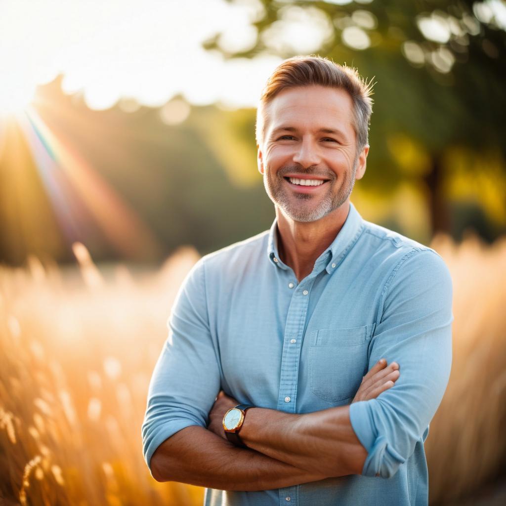 Confident Middle-Aged Man Outdoors