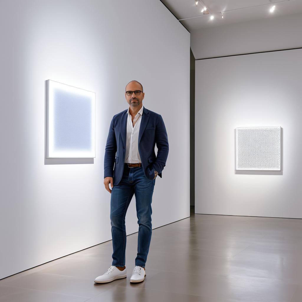 Confident Man in Modern Art Gallery