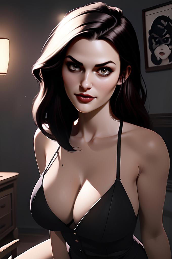Hyper-Realistic Digital Portrait of Woman in Black Top