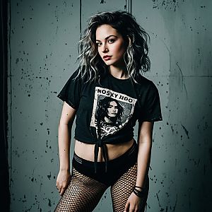 Confident Young Woman in Edgy Grunge Fashion
