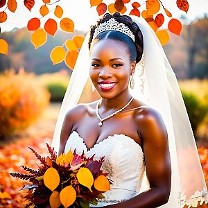 Radiant Bride in Autumn Wedding