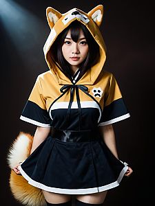 Sexy Kukaku Shiba Cosplay Woman Character Costume with Fox Ears and Tail