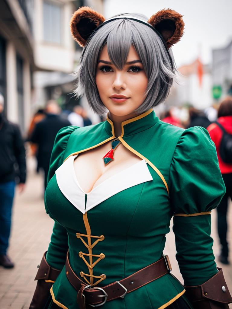 Absinthe Cosplay from Arknights in Detailed Fantasy Anime Costume
