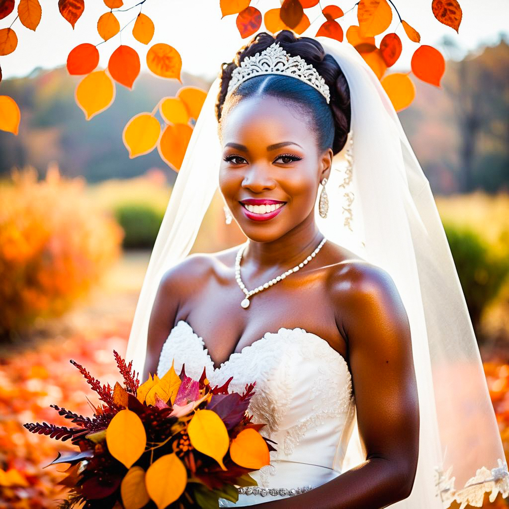Radiant Bride in Autumn Wedding