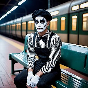 Mime Artist at Train Station