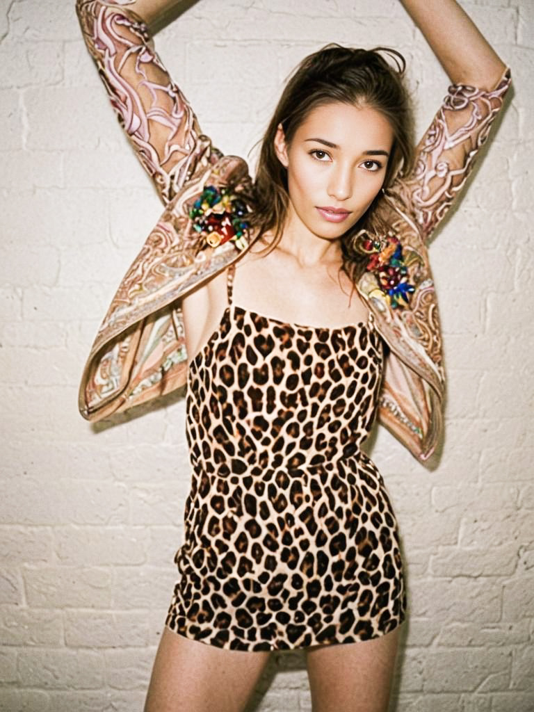 Confident Woman in Leopard Print Dress