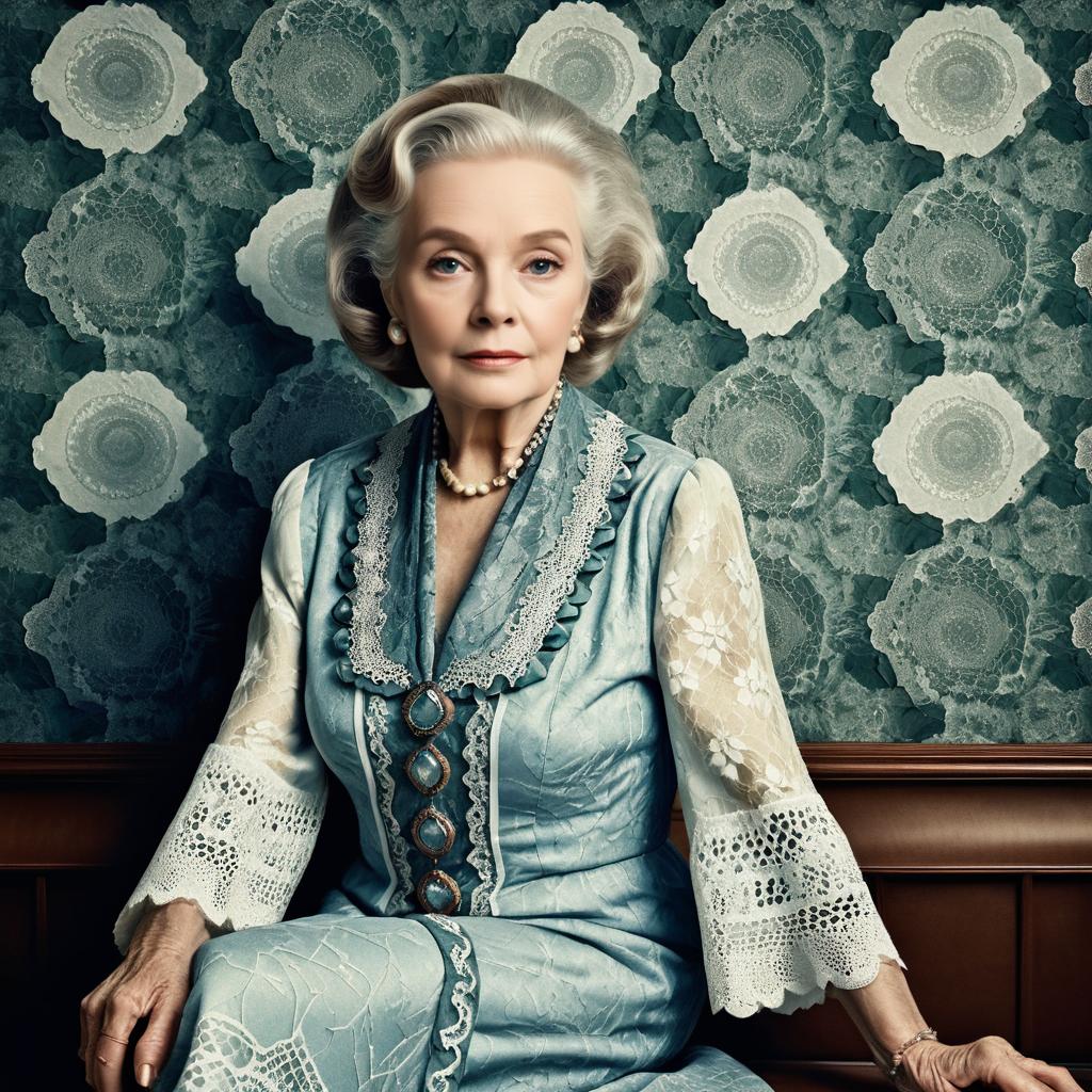 Elegant Woman in Vintage Blue Gown