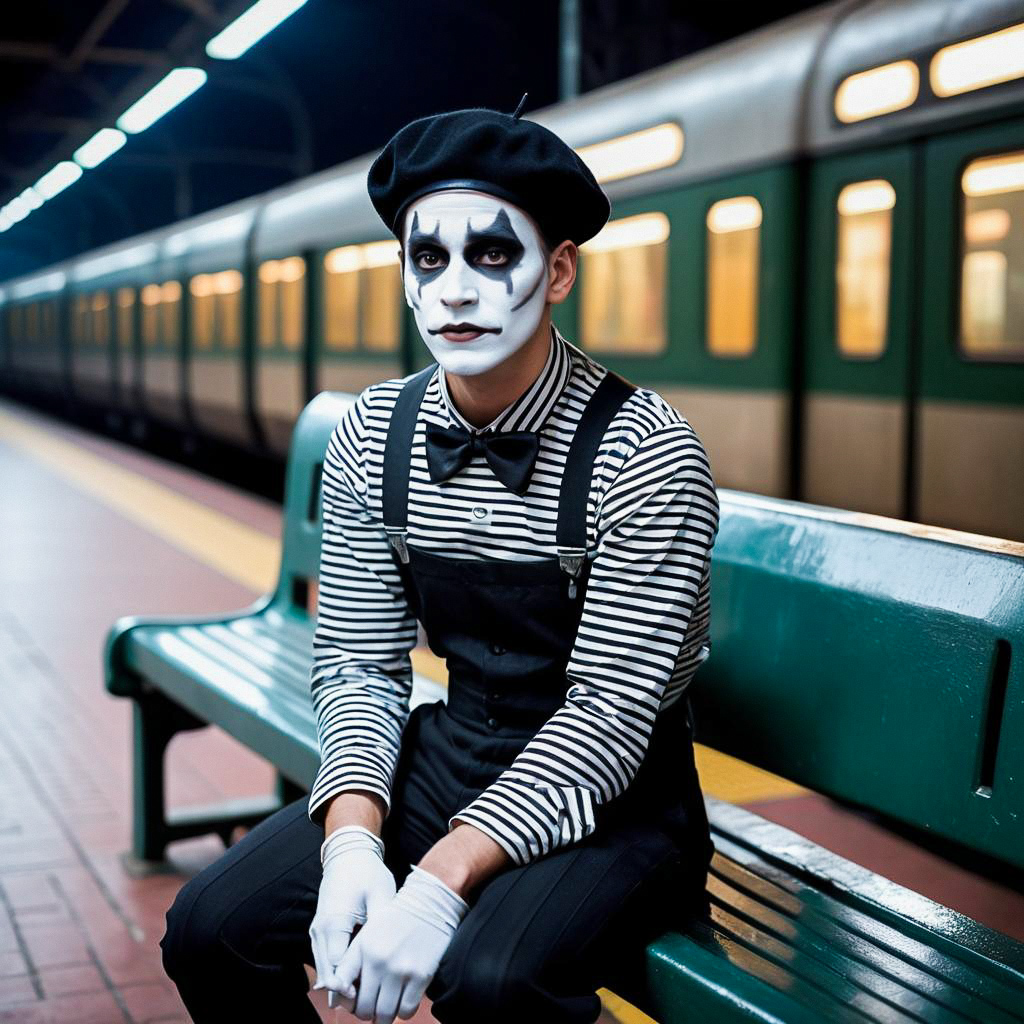 Mime Artist at Train Station Mime Artist at Train Station