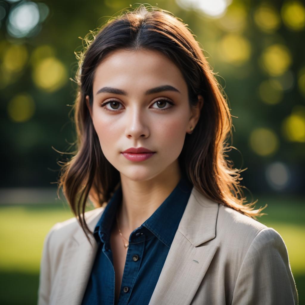 Confident Woman in Business Casual Outdoors