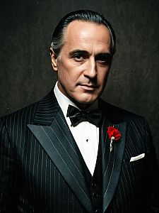 Man in Authentic Godfather Costume Classic Mafia Style Professional Portrait