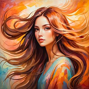 Vibrant Digital Portrait of a Woman