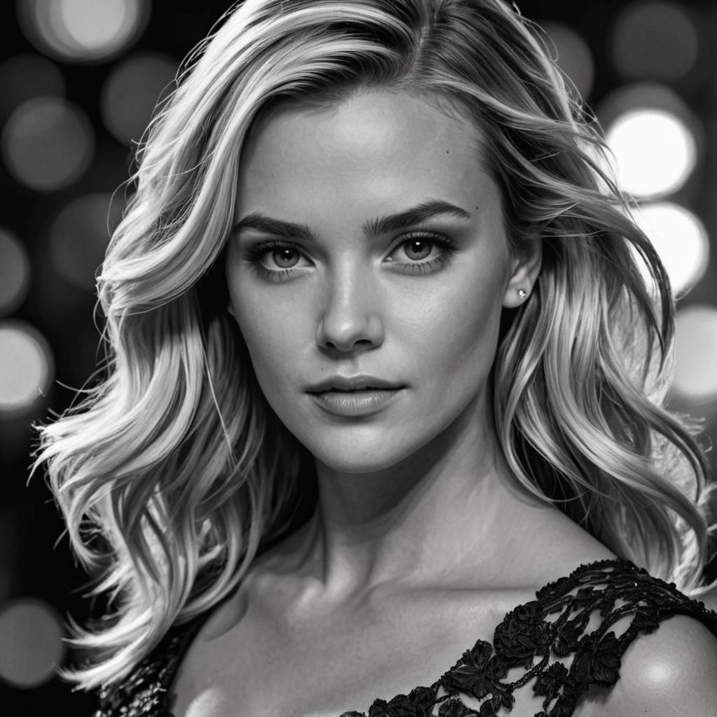 Black-and-White Portrait of a Beautiful Woman