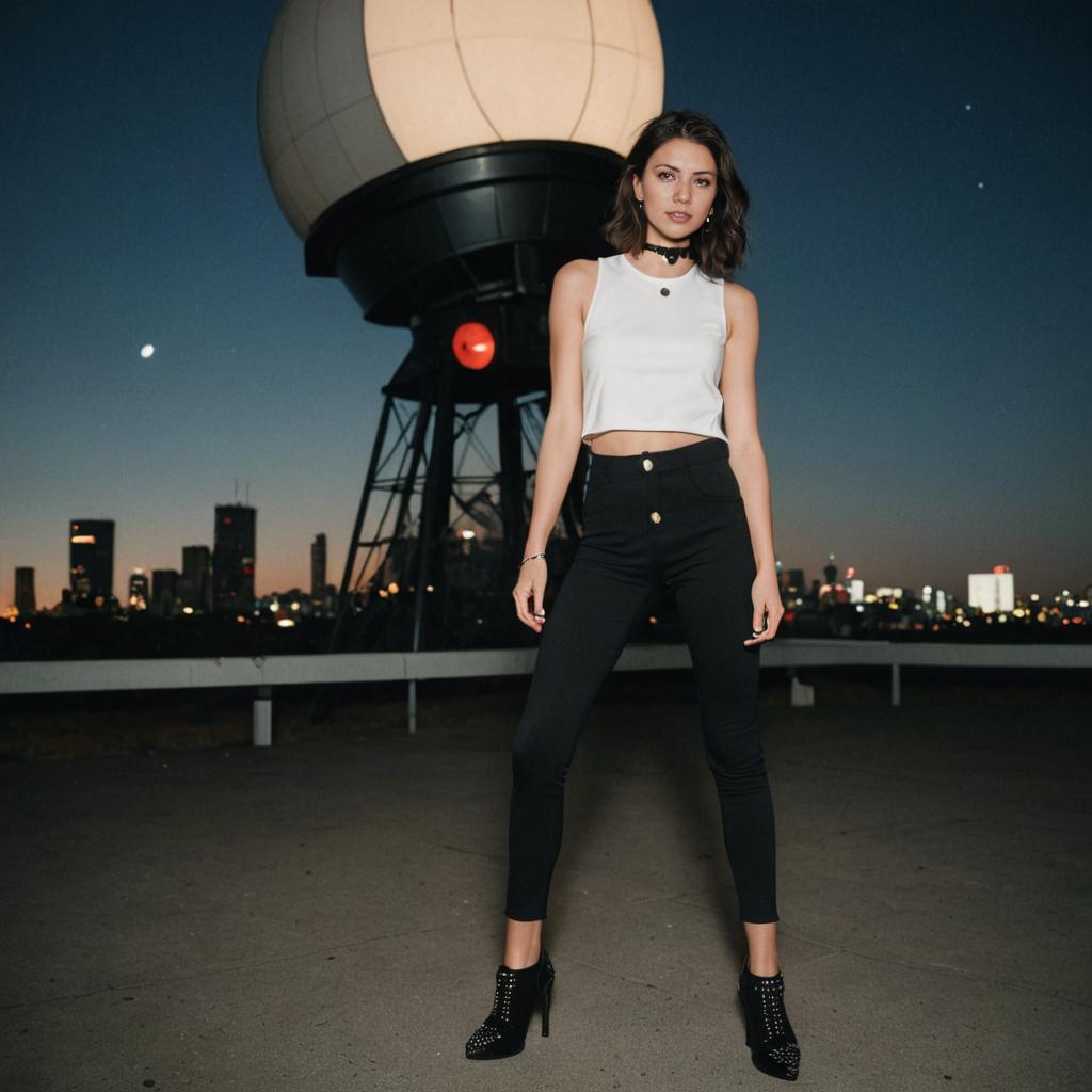 Stylish Woman Portrait in Urban Dusk