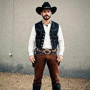 Confident Man in Western Attire