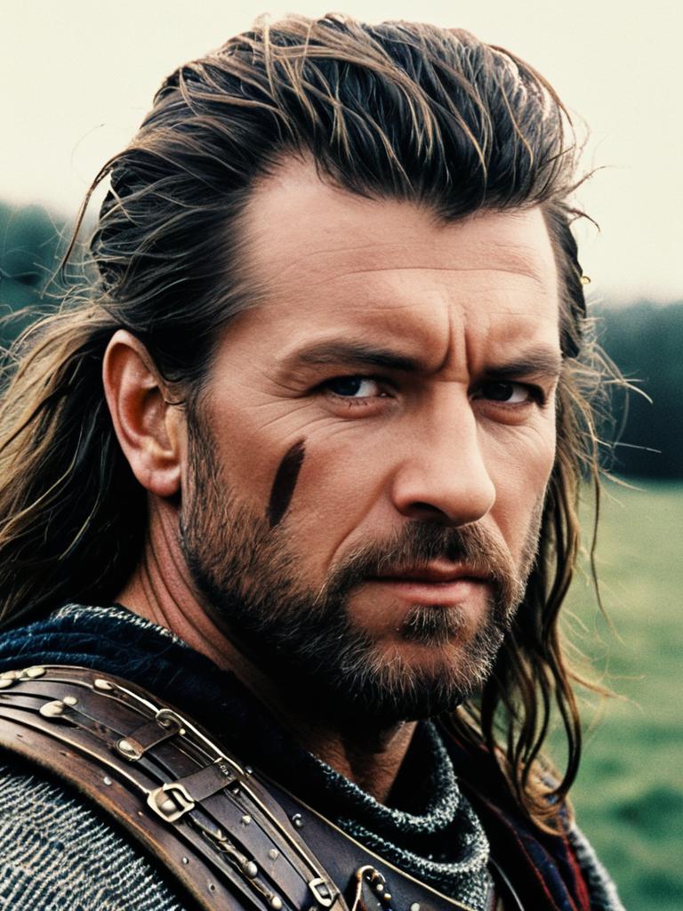 Braveheart Style Warrior Portrait with Dramatic Photo Filter