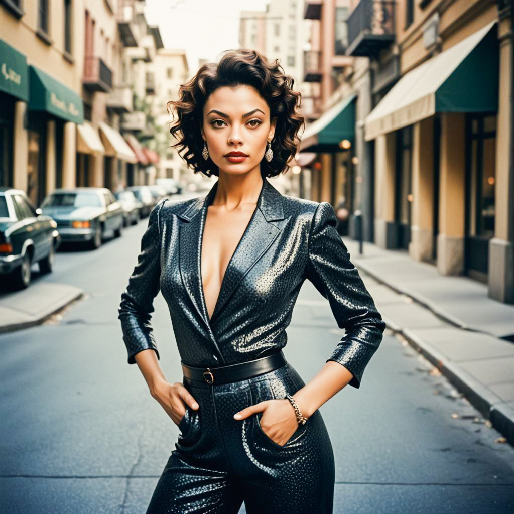 Confident Woman in Elegant Black Ensemble