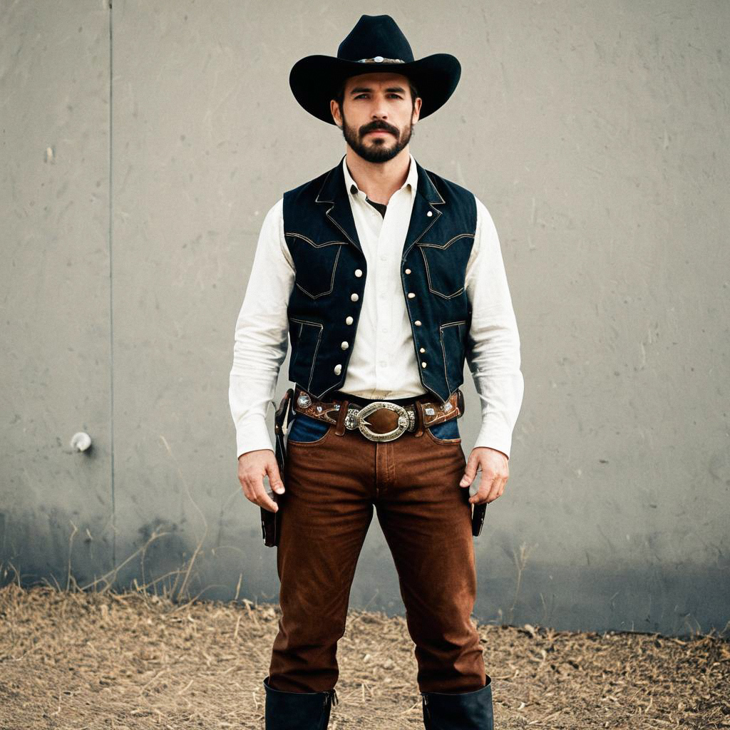 Confident Man in Western Attire