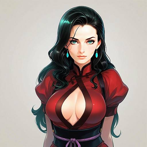 Asami Sato Digital Portrait in Detailed Anime Style