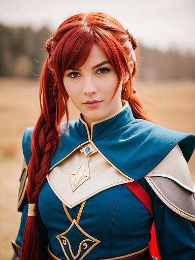 Anna Fire Emblem Cosplay Woman Portrait in Detailed Fantasy Costume